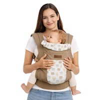 Mochila Portabebé Ergonómica 4 en 1  - Modelo Arena Ositos- Adaptable y Confortable